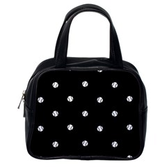 Black And White Baseball Motif Pattern Classic Handbag (one Side) by dflcprintsclothing