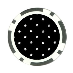 Black And White Baseball Motif Pattern Poker Chip Card Guard (10 Pack)