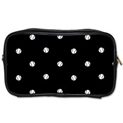 Black And White Baseball Motif Pattern Toiletries Bag (two Sides)