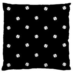 Black And White Baseball Motif Pattern Large Cushion Case (one Side) by dflcprintsclothing