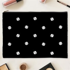 Black And White Baseball Motif Pattern Cosmetic Bag (xxxl)