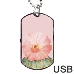 Rose Cactus Dog Tag Usb Flash (two Sides) by goljakoff