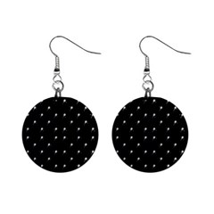 Black And White Tennis Motif Print Pattern Mini Button Earrings by dflcprintsclothing