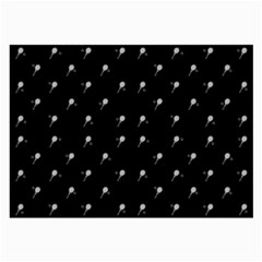 Black And White Tennis Motif Print Pattern Large Glasses Cloth (2 Sides)