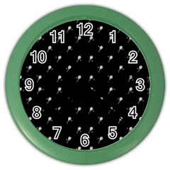 Black And White Tennis Motif Print Pattern Color Wall Clock