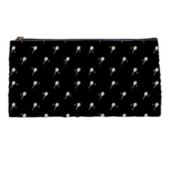 Black And White Tennis Motif Print Pattern Pencil Case by dflcprintsclothing