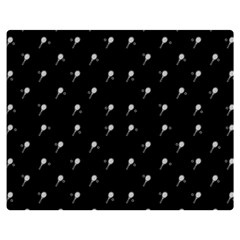 Black And White Tennis Motif Print Pattern Double Sided Flano Blanket (medium)  by dflcprintsclothing