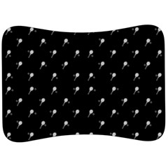 Black And White Tennis Motif Print Pattern Velour Seat Head Rest Cushion by dflcprintsclothing