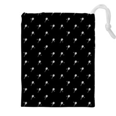 Black And White Tennis Motif Print Pattern Drawstring Pouch (5xl) by dflcprintsclothing