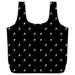 Black And White Tennis Motif Print Pattern Full Print Recycle Bag (xxl) by dflcprintsclothing