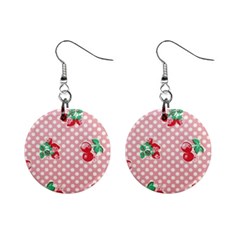 Retro Cherry Mini Button Earrings by RetroRebelDesigns