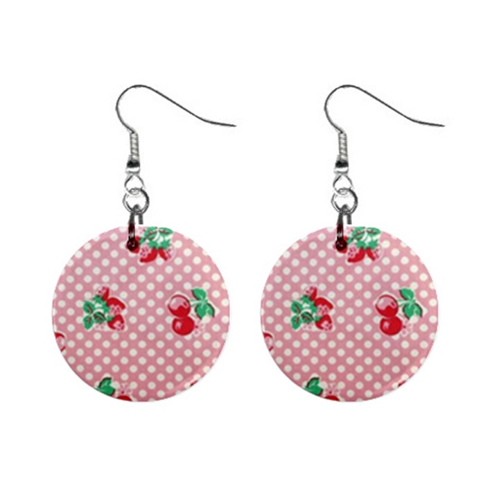 Retro Cherry Mini Button Earrings