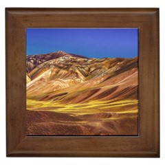 Colored Mountains Landscape, La Rioja, Argentina Framed Tile by dflcprintsclothing