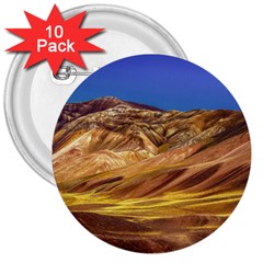 Colored Mountains Landscape, La Rioja, Argentina 3  Buttons (10 Pack) 