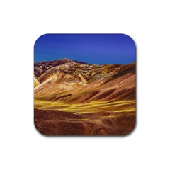 Colored Mountains Landscape, La Rioja, Argentina Rubber Coaster (square)  by dflcprintsclothing