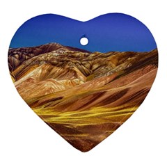 Colored Mountains Landscape, La Rioja, Argentina Heart Ornament (two Sides) by dflcprintsclothing