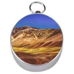 Colored Mountains Landscape, La Rioja, Argentina Silver Compasses by dflcprintsclothing