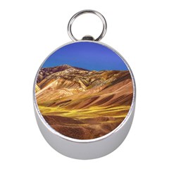 Colored Mountains Landscape, La Rioja, Argentina Mini Silver Compasses by dflcprintsclothing