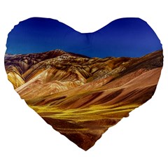 Colored Mountains Landscape, La Rioja, Argentina Large 19  Premium Flano Heart Shape Cushions by dflcprintsclothing