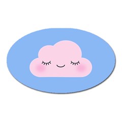 Pink Cloud Oval Magnet by CuteKingdom