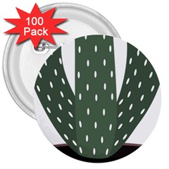 Cactus 3  Buttons (100 Pack)  by CuteKingdom