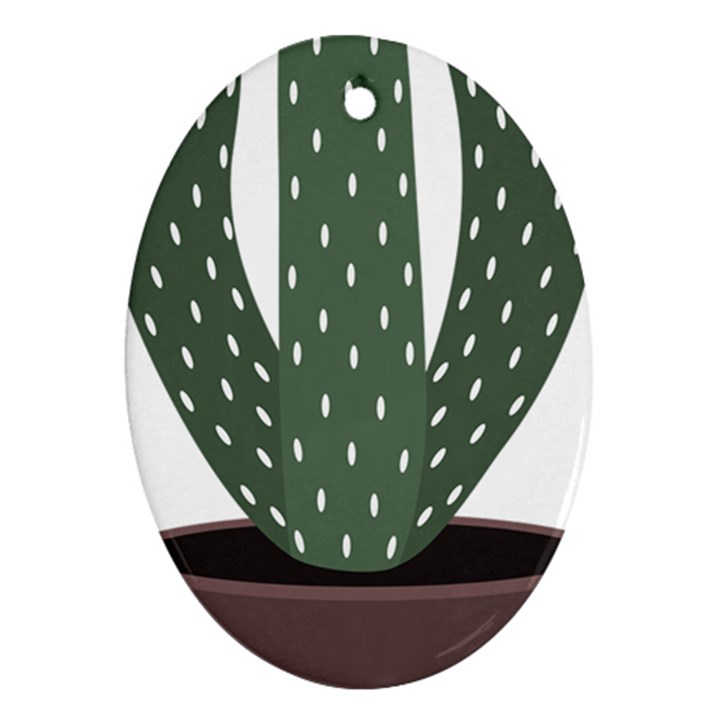 Cactus Oval Ornament (Two Sides)