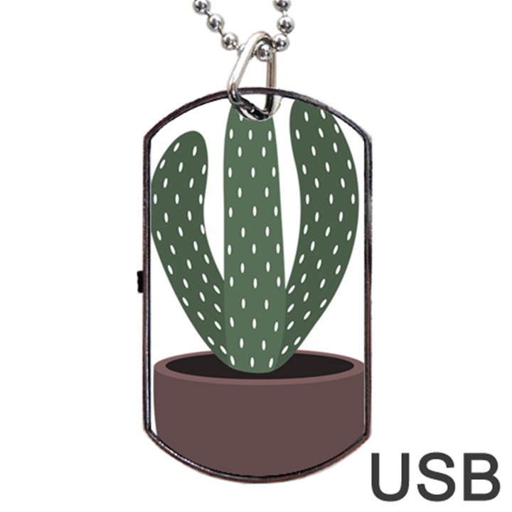 Cactus Dog Tag USB Flash (Two Sides)