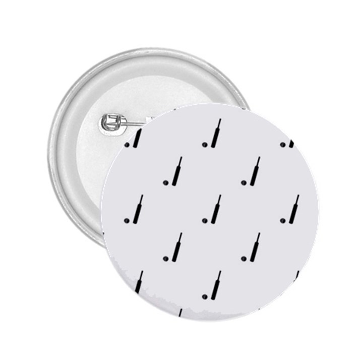 Black And White Cricket Sport Motif Print Pattern 2.25  Buttons