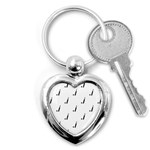 Black And White Cricket Sport Motif Print Pattern Key Chain (Heart) Front