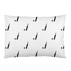 Black And White Cricket Sport Motif Print Pattern Pillow Case