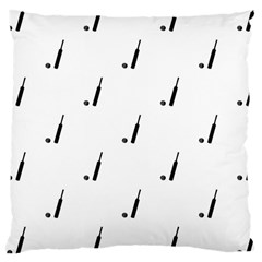 Black And White Cricket Sport Motif Print Pattern Large Cushion Case (one Side)