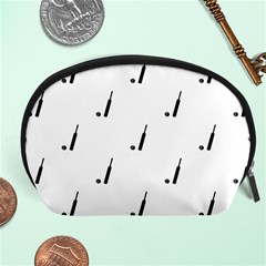 Black And White Cricket Sport Motif Print Pattern Accessory Pouch (large) by dflcprintsclothing