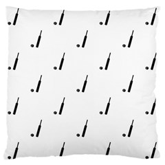 Black And White Cricket Sport Motif Print Pattern Large Flano Cushion Case (two Sides) by dflcprintsclothing