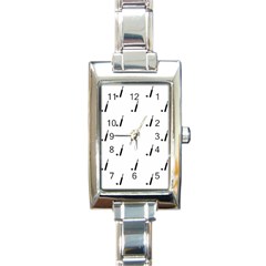 Black And White Cricket Sport Motif Print Pattern Rectangle Italian Charm Watch by dflcprintsclothing