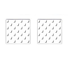 Black And White Cricket Sport Motif Print Pattern Cufflinks (square)