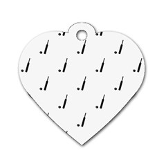 Black And White Cricket Sport Motif Print Pattern Dog Tag Heart (two Sides) by dflcprintsclothing