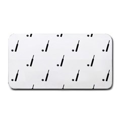 Black And White Cricket Sport Motif Print Pattern Medium Bar Mats