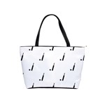 Black And White Cricket Sport Motif Print Pattern Classic Shoulder Handbag Front