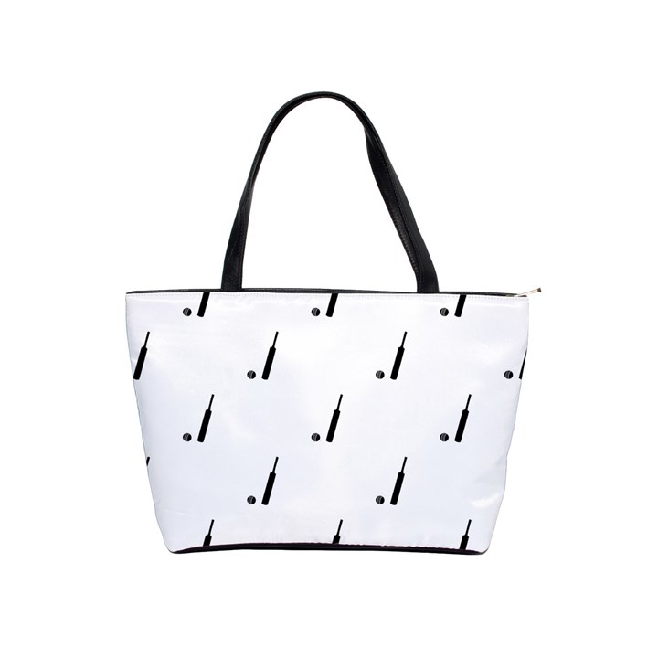 Black And White Cricket Sport Motif Print Pattern Classic Shoulder Handbag