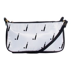 Black And White Cricket Sport Motif Print Pattern Shoulder Clutch Bag by dflcprintsclothing