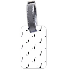 Black And White Cricket Sport Motif Print Pattern Luggage Tag (two Sides) by dflcprintsclothing