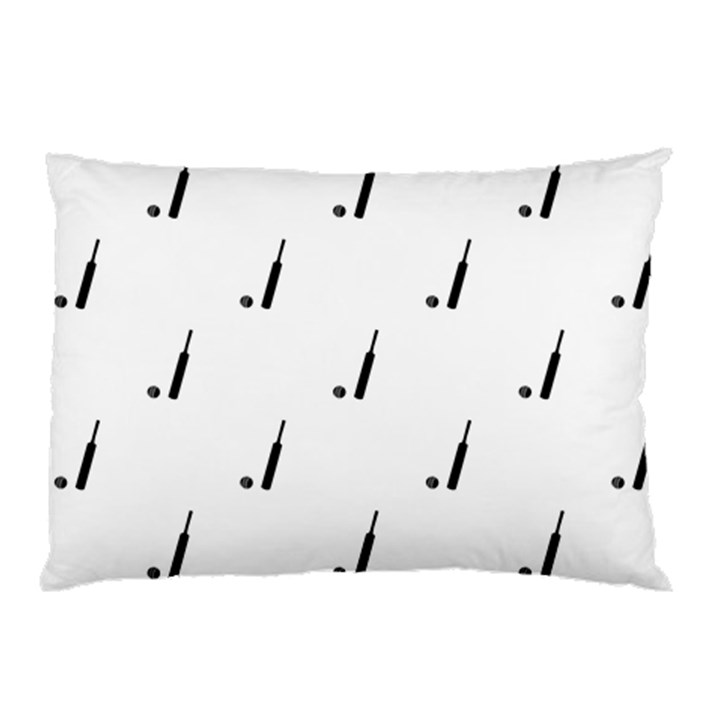 Black And White Cricket Sport Motif Print Pattern Pillow Case (Two Sides)