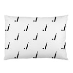 Black And White Cricket Sport Motif Print Pattern Pillow Case (Two Sides) Back