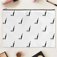 Black And White Cricket Sport Motif Print Pattern Cosmetic Bag (xxxl) by dflcprintsclothing