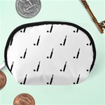 Black And White Cricket Sport Motif Print Pattern Accessory Pouch (Medium) Back