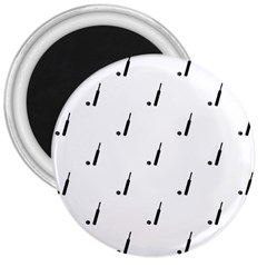 Black And White Cricket Sport Motif Print Pattern 3  Magnets by dflcprintsclothing