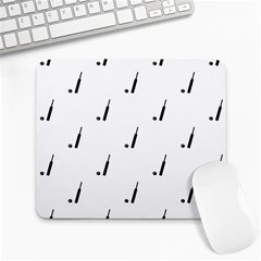 Black And White Cricket Sport Motif Print Pattern Large Mousepads by dflcprintsclothing