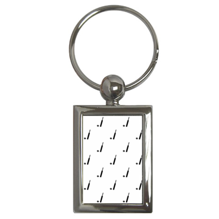 Black And White Cricket Sport Motif Print Pattern Key Chain (Rectangle)