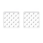 Black And White Cricket Sport Motif Print Pattern Cufflinks (Square) Front(Pair)