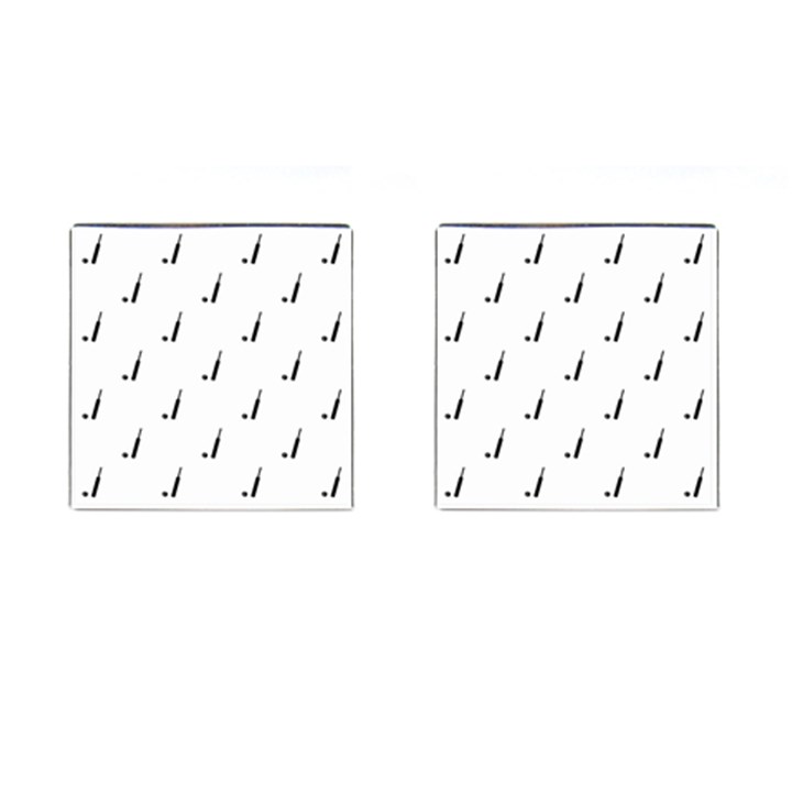 Black And White Cricket Sport Motif Print Pattern Cufflinks (Square)